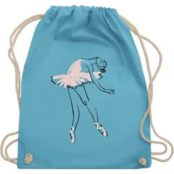 Shirtracer Turnbeutel Balletttänzerin Ballerina, Tanzen Geschenk blau