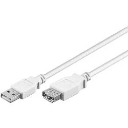 USB 2.0 Hi-Speed Verlängerungskabel A Stecker  A Buchse weiß - Länge: 0,60 m