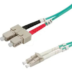 VALUE 21998715 - LWL Patchkabel, LC Duplex / SC Duplex, OM3, 50/125 μm, türkis, 5