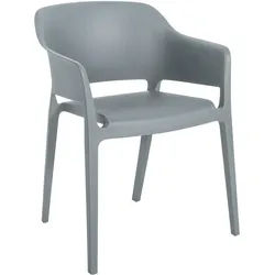 CLP Gartenstuhl Kunststoff grau , 56x78x53 cm , Esszimmer, Stühle