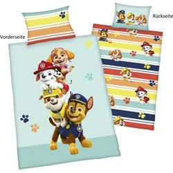 Babybettwäsche PAW PATROL "Paw Patrol", bunt, B/L: 100cm x 135cm, 1 Stk., 1 Stk., Renforcé, B/L: 60cm x 40cm, Renforcé, Obermaterial: 100% Baumwolle, Bettwäsche, mit liebevollem Motiv