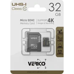 Verico 32GB microSD C10 UHS-1 Speicherkarte ( inkl. Adapter )