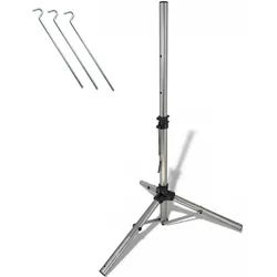 PremiumX SAT-Halterung Dreibein-Stativ BASIC Silber ALU 35mm 120cm 3x massive Stahl-Heringe