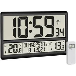 TFA Dostmann Wanduhr TFA Dostmann 60.4521.01 Funk Wanduhr 360 mm x 28 mm x 235 mm Schwarz