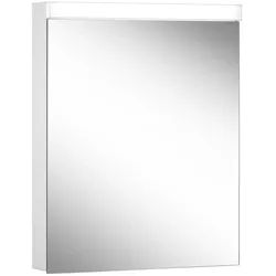 Schneider LOW basic LED-Lichtspiegelschrank, eine Tür 60cm, wechselbarer Anschlag, 595x120x747mm, 171.260.02.0201, Ausführung: EU-Norm/Korpus weiss/3000K