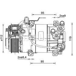 MAHLE Klimakompressor 12V für Hyundai I10 II