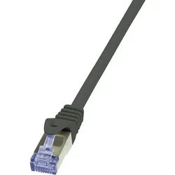 LogiLink LogiLink CQ3083S RJ45 Patchkabel CAT 6a S/FTP 7.50 m Schwarz Flammwidr Netzkabel, (750.00 cm) schwarz