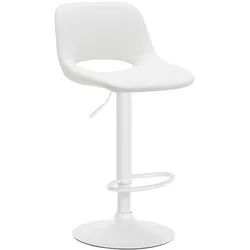 CLP Barhocker Lederlook weiß , Weiß , Textil , 42x86x46 cm , Esszimmer, Barmöbel, Barhocker