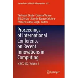 Proceedings Of International Conference On Recent Innovations In Computing, Kartoniert (TB)