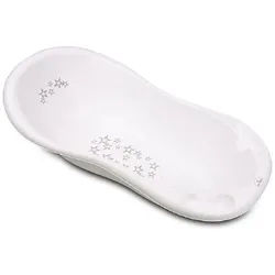 Lorelli Babybadewanne Baby Badewanne 100 cm, mit Anti-Rutsch-Matte, Wasserablauf, Ablagefächer weiß