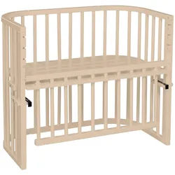 Babybay Beistellbett , Beige , Holz , Buche , vollmassiv , 56.50x79x96 cm , Sprossen im Normabstand, Lattenrost stufenlos höhenverstellbar, zur Sitzbank umbaubar, zum Gitterbett umbaubar, höhenverstellbar, sehr stabil , Babymöbel & Kindermöbel, Babyzimmer, Babybetten