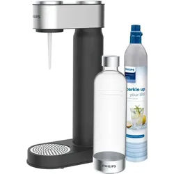 Philips Wassersprudler Viva, & CO2-Zylinder,1L Kunststoff-Flasche schwarz