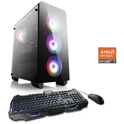 CSL Theseus V24633 Gaming-PC (AMD Ryzen 7 8700F, GeForce RTX 3050, 96 GB RAM, 2000 GB SSD, Luftkühlung) schwarz