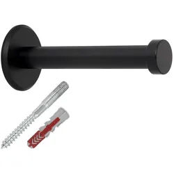 SO-TECH® Kleiderhaken Garderobenhaken TALEA Edelstahl massiv inkl. Montagematerial, (1-St), Ø 10 / 15 mm, Länge 70 mm, Gesamtlänge 73 mm, schwarz matt schwarz 7 cm