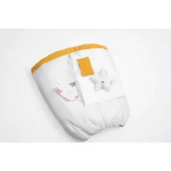 Mionido Stubenwagenset , Weiß, Currygelb , Kunststoff, Textil , 5-teilig , 130x180 cm , Schlafen, Babytextil-Kollektionen