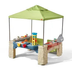 Ambia Garden Spielhaus , Blau, Grün, Multicolor, Beige, Greige, Rotbraun , Kunststoff, Textil , 132.8x152.4x137.16 cm , EN 71 , Freizeit & Co, Gartenspielzeug, Spielhäuser