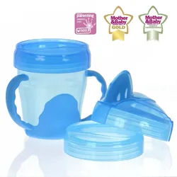 Vital Baby - 3-Stufen Trinklernbecher (Schnabeltasse, 2 L√∂cher Deckel und Trinkring) Becher 1 St blau