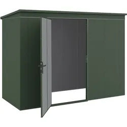 Weka Metall-Gerätehaus Gary Gr. 7 (286 x 136 cm) grün (RAL 6020)