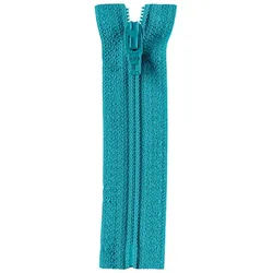 Stofferia Stoff Reißverschluss Opti Fulda 18 cm türkis, Meterware blau