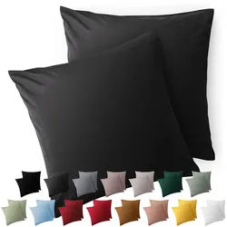 Blumtal Kissenbezug Ellen 65/65 cm, 2er-Set, Anthrazit , Textil , Rechteckig , 65x65 cm , Oeko-Tex® Standard 100 , Heimtextilien, Bettwäsche & Leintücher, Bettwäsche
