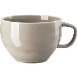Rosenthal Latte-Macchiato-Glas Junto Pearl Grey Cafe au Lait Obertasse 0,4 l, Porzellan, Tassen grau
