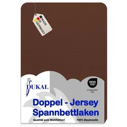 DUKAL Spannbettlaken Kinderspannbettlaken oval für Kinderwagen/Stubenwagen, 100% Baumwolle, Doppel-Jersey, Gummizug: rundum, (1 Stück), 35x75 - 40x75 cm, aus hochwertigem Doppel-Jersey, Made in Germany braun 35-40 cm x 75 cm