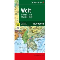 Weltkarte, Politisch - Physisch, 1:20.000.000, Gefaltet, Freytag & Berndt, Karte (im Sinne von Landkarte)