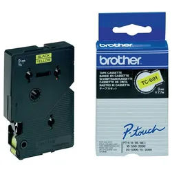 Brother Schriftband TC-691 (lam) Schwarz auf Gelb BxL 9mm Tintenpatrone gelb