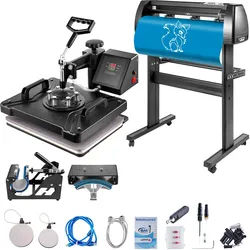 5in1 Hitzepresse 720mm Vinyl Schneideplotter Drucker Teller Signmaster Software