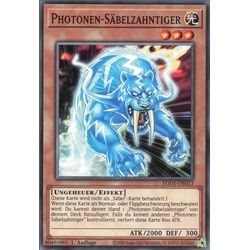 ReCollectibles Sammelkarte YuGiOh Karte Photonen-Säbelzahntiger deutsch, Yu-Gi-Oh! Karte EGO1-EN013 Common weiß