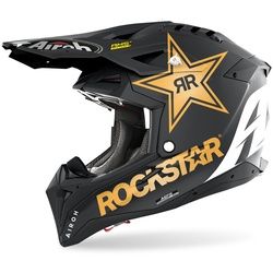 Airoh Aviator 3 Rockstar Motocross Helm, schwarz-gold, Größe M