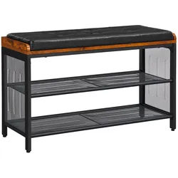 Boxxx Garderobenbank , Braun, Schwarz , Metall, Holzwerkstoff , Vintage , 80x48x30 cm , Garderobe, Garderobenbänke