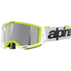 Alpinestars Vision 8 Wordmark Mirror Motocross Brille, weiss-gelb für Männer