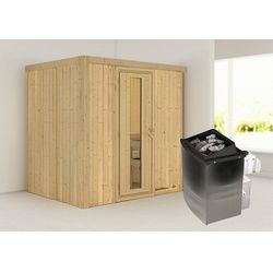 KARIBU Sauna »Kothla«, inkl. 9 kW Saunaofen mit integrierter Steuerung, für 3 Personen - beige