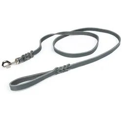 CopcoPet Hundeleine Fettlederleine mit Handschlaufe, Leder grau 1,50 m | 1,5 cm