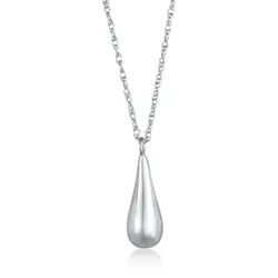 Elli Kette mit Anhänger Twisted mit Tropfen Anhänger 925 Silber, Tropfen silberfarben