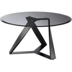 Novel Couchtisch , Grau, Schwarz , Metall, Glas , rund , eckig , 91x47x91 cm , einfacher Aufbau , Wohnzimmer, Wohnzimmertische, Couchtische, Couchtische rund