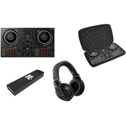 Pioneer DJ DJ Controller DDJ-200 Inkl. Pioneer Tasche + HDJ-X5 Kopfhörer + RC DJ USB Stick schwarz