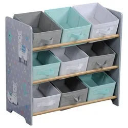 Kesper Kinderregal , Dunkelgrau , Holz , Kiefer , Lama , 3 Fächer , 9 Schubladen , 65x60x30 cm , Fsc , Beimöbel erhältlich , Baby & Kindermöbel, Babyzimmer, Baby- & Kinderregale