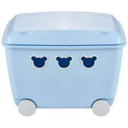 My Baby Lou Spielzeugbox , Blau , Kunststoff , Uni , 1 Fächer , 39.8x37x53.4 cm , Handmade in Europe , Deckel, Rollen, Deckel abnehmbar , Baby & Kindermöbel, Babyzimmer, Spielzeugkisten