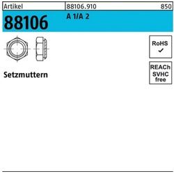 Reyher Setzmutter 100er Pack Setzmutter R 88106 M6/0,9 A 1/A 2 100 Stück Artikel 88106