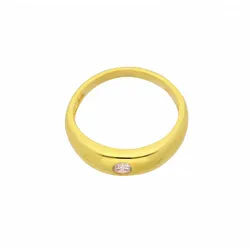 Adelia ́s Kette mit Anhänger Damen 585 Gold Anhänger Taufring mit Zirkonia Ø 11,2 mm, Schmuckset - Set mit Halskette goldfarben