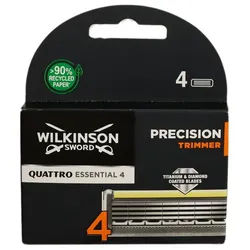 Wilkinson Rasierklingen Sword Quattro Titanium Precision 4 Rasierklingen Ersatzklingen 4 Stück