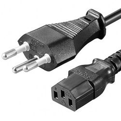 Netzanschlusskabel Schweiz, Schwarz Kabellänge 5 Meter Schweiz-Stecker Typ J, SEV 1011 Gerätebuchse C13 Kaltgeräteanschluss