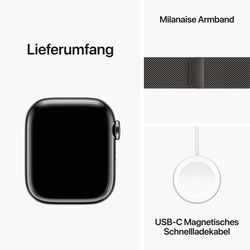 AppleWatch S9 Edelstahl Cellular 41mm Graphit Milanaise