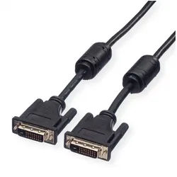 ROLINE Monitorkabel DVI, ST-ST, (24+1) dual link Audio- & Video-Kabel, DVI-D 24+1, Dual-Link Männlich (Stecker), DVI-D 24+1, Dual-Link Männlich (Stecker) (1000.0 cm) schwarz