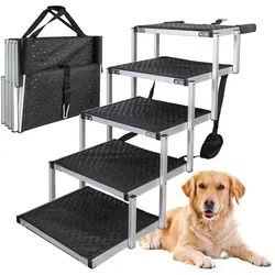 Petigi Hunderampe Hunderampe Auto Hunde Rampe Hundetreppe rutschfest klappbar Auswahl schwarz|silberfarben 43 cm x 111 cm x 57 cm