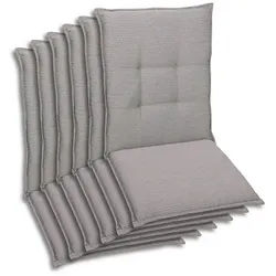 Xxxl Sesselauflagenset , Grau , Textil , 6-teilig , meliert , Füllung: Schaumstoff, Vlies , 50x7x108 cm , Oeko-Tex® Standard 100 , pflegeleicht, hochwertige Qualität, langlebig, für den Außenbereich geeignet, mittels Bändern zu befestigen, mittels Gurtband zu befestigen , Gartenmöbel, Gartenpolster & Auflagen, Sesselauflagen