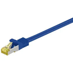 Goobay 30m RJ45 Patchkabel CAT 6A S/FTP PiMF, 500 MHz, mit CAT 7 Rohkabel, blau LSZH halogenfrei, Kupfer