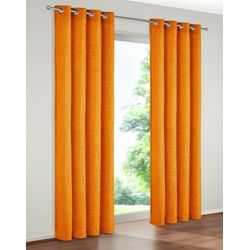 Vorhang WIRTH "B-Holmsund" Gardinen Gr. 160 cm, Ösen, 132 cm, orange (blutorange) Ösen